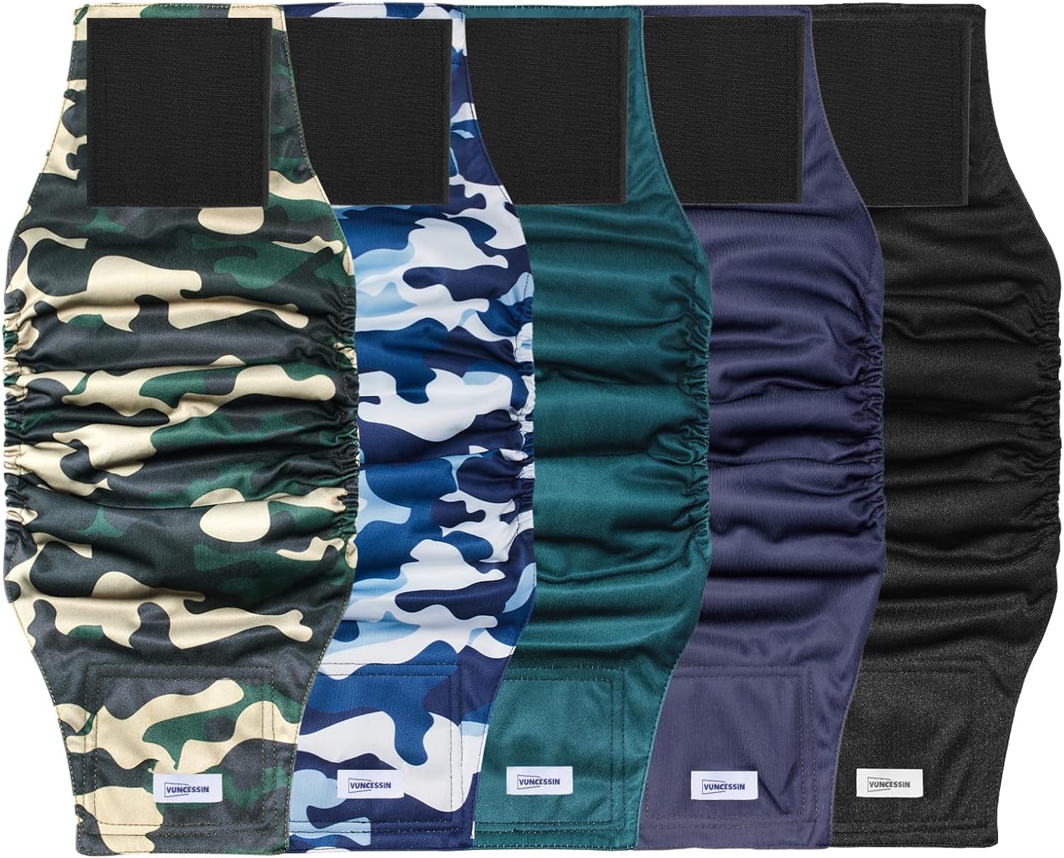 Size S Reusable Dog Diapers Male, Premium Washable Belly Bands for Male Dogs, Pack of 5, High Absorbing Small Male Dog Wraps for Doggie & Puppy in Incontinence or Excitable Urination and Training(S)